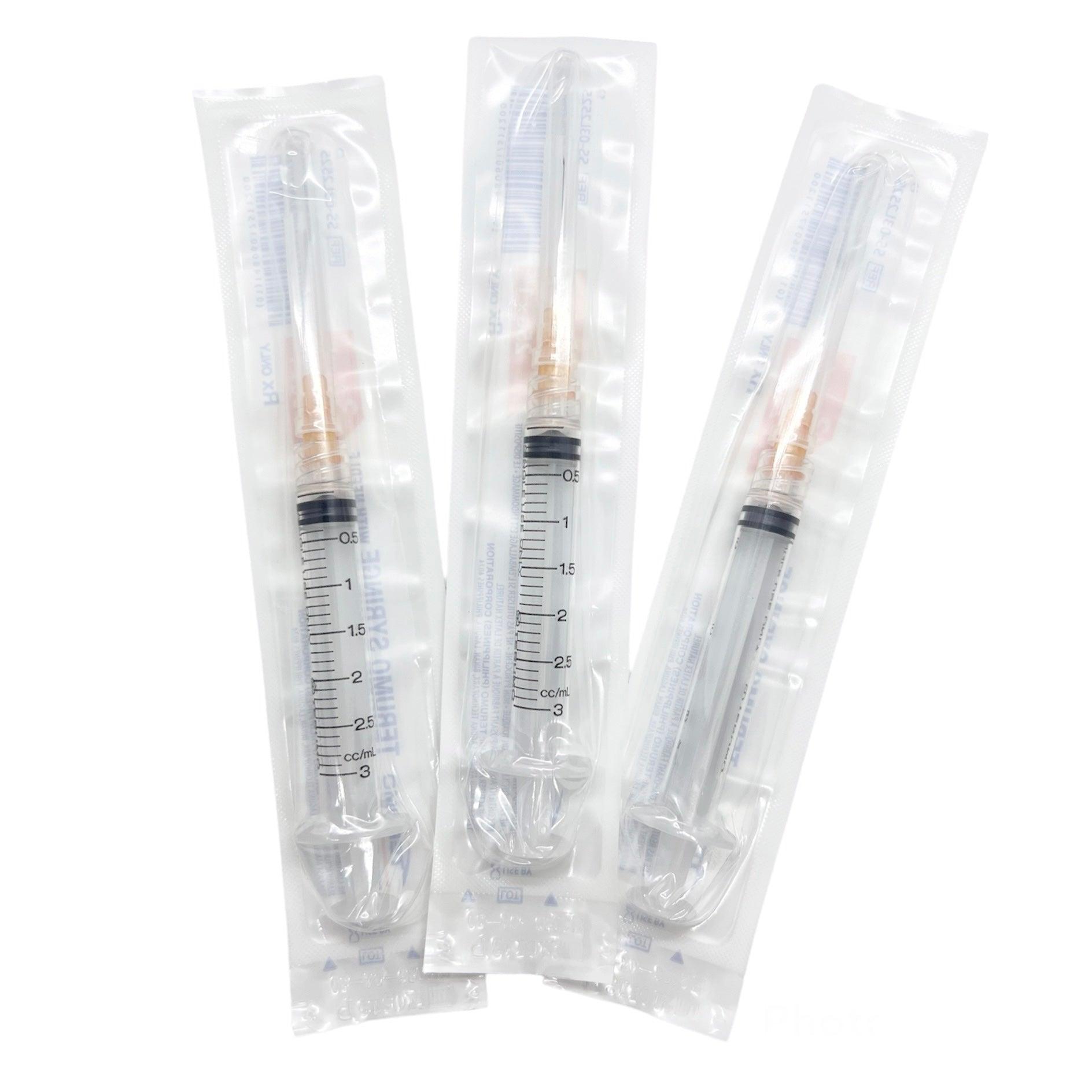 3mL | 25G x 1 - Terumo SS-03L2525 Syringe & Needle Combination | 100 per Box