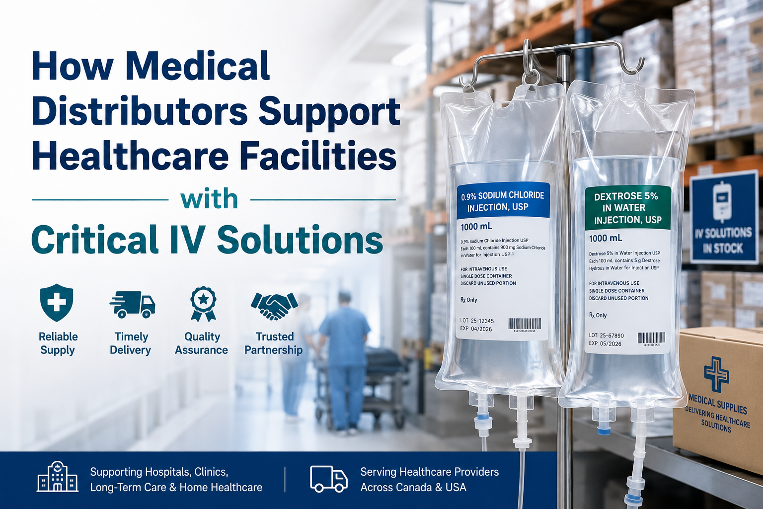How Medical Distributors Support Healthcare Facilities with Critical IV Solutions