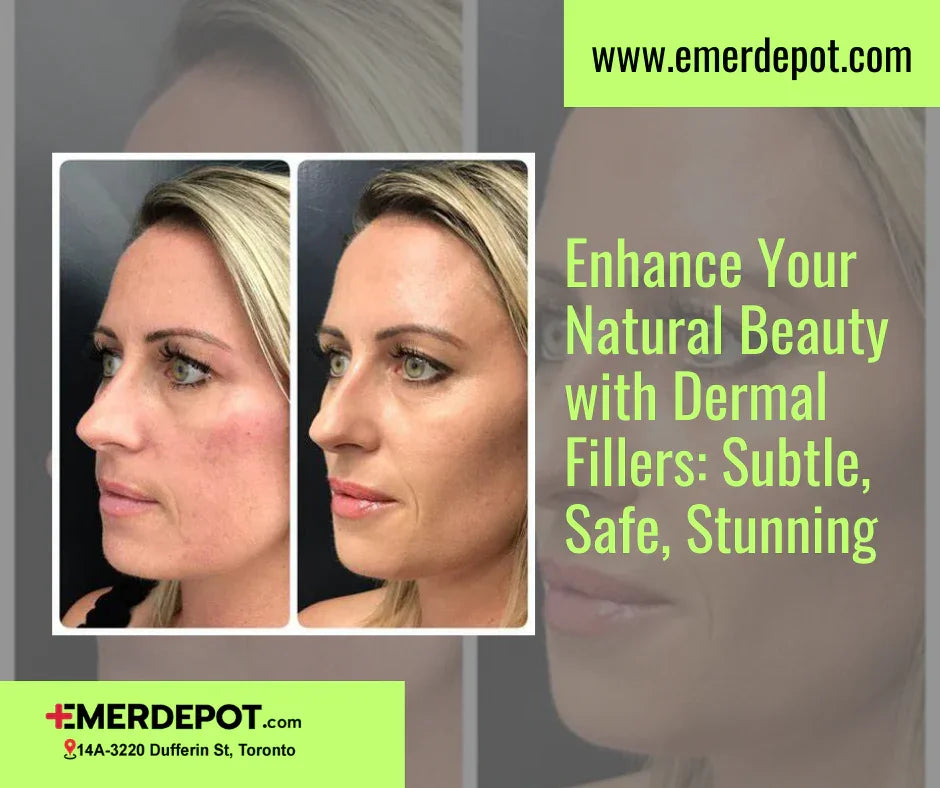 Before and after dermal filler treatment showing improved facial contour and youthful skin