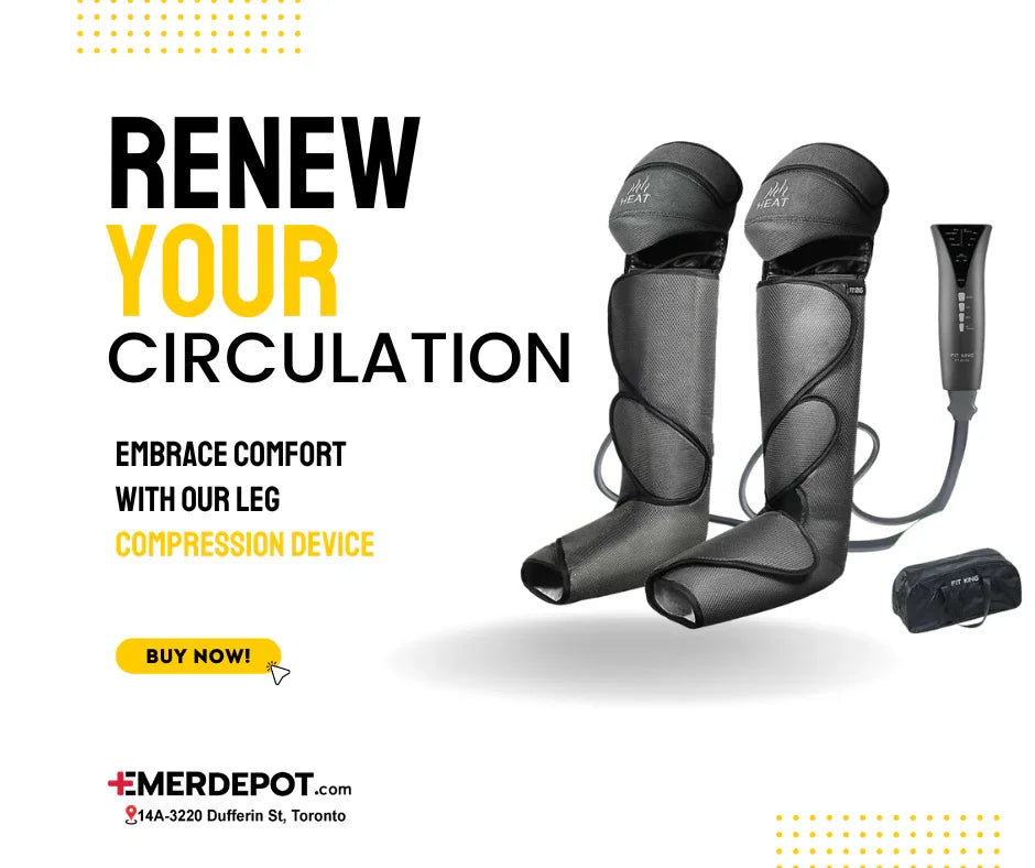Leg compression device with remote control for improved blood circulation, medical supplies.
