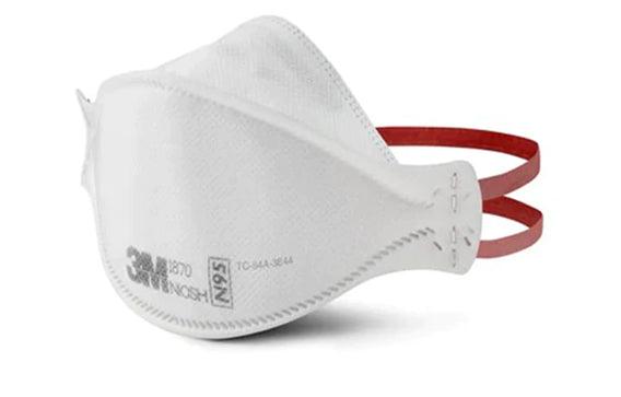 3M N95 respirator mask with red straps for respiratory protection