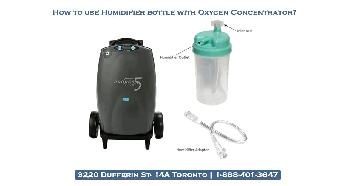 Humidifier bottle, adapter, and oxygen concentrator for respiratory therapy setup