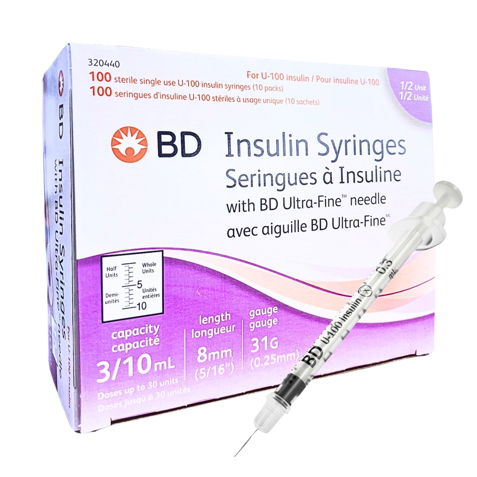 BD Insulin Syringe 0.3mL | 31G x 8mm, perfect for precise and comfortable insulin administration