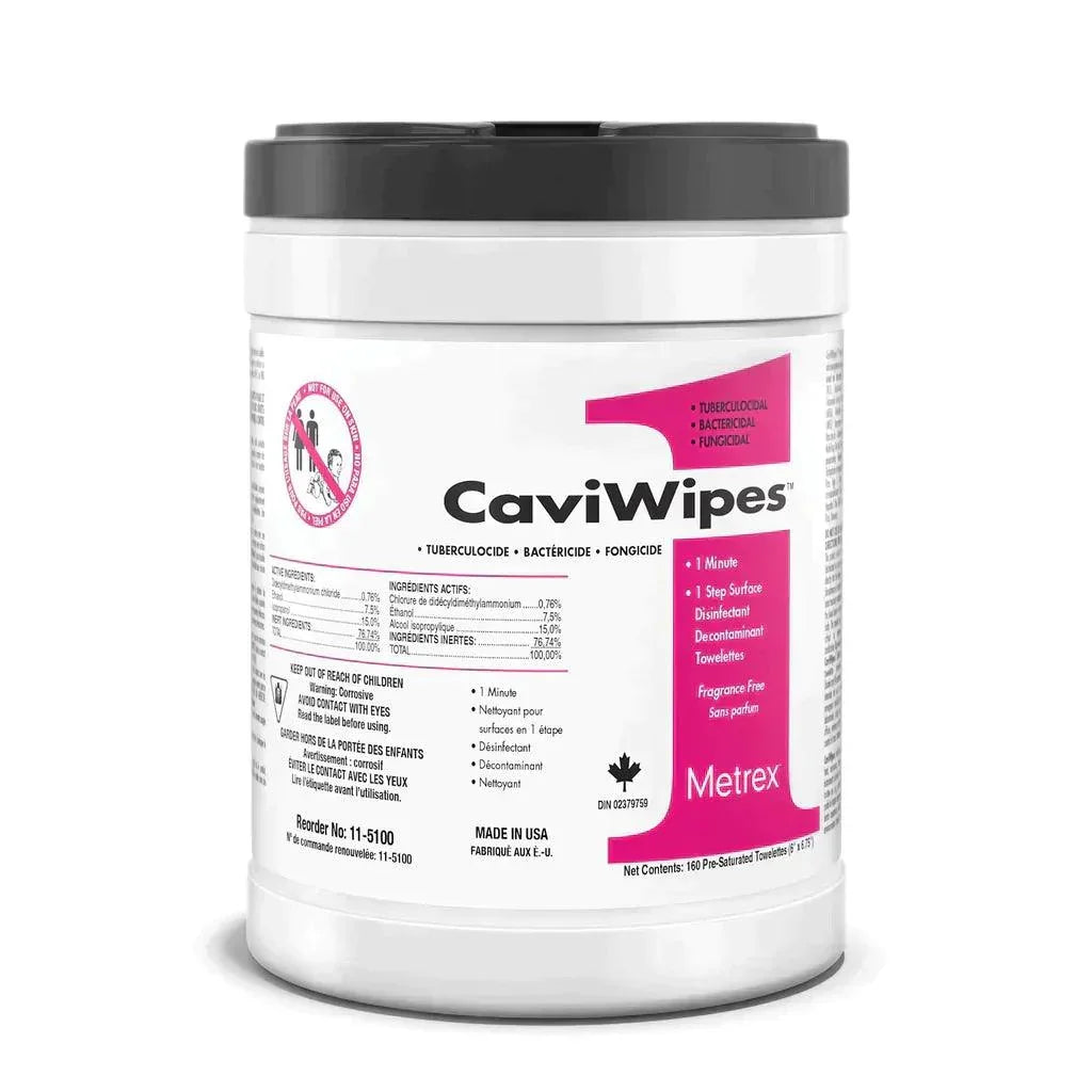 CaviWipes Surface Disinfectant | 1 Minute |  6" x 6.75" | 160/tub | 11-5100