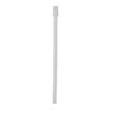 Clear plastic medical straw replacement tube on white background