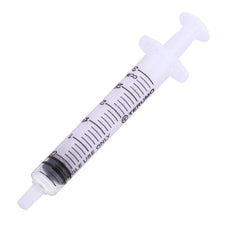 Disposable medical syringe with measurement markings, clear barrel, and plunger