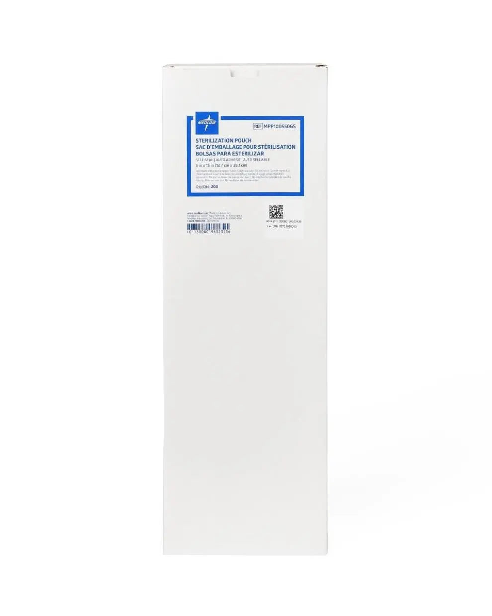 Medline Self-Sealing Steam Sterilization Pouch, 5" x 15" (12.7 cm x 38.1 cm) | MPP100550GS