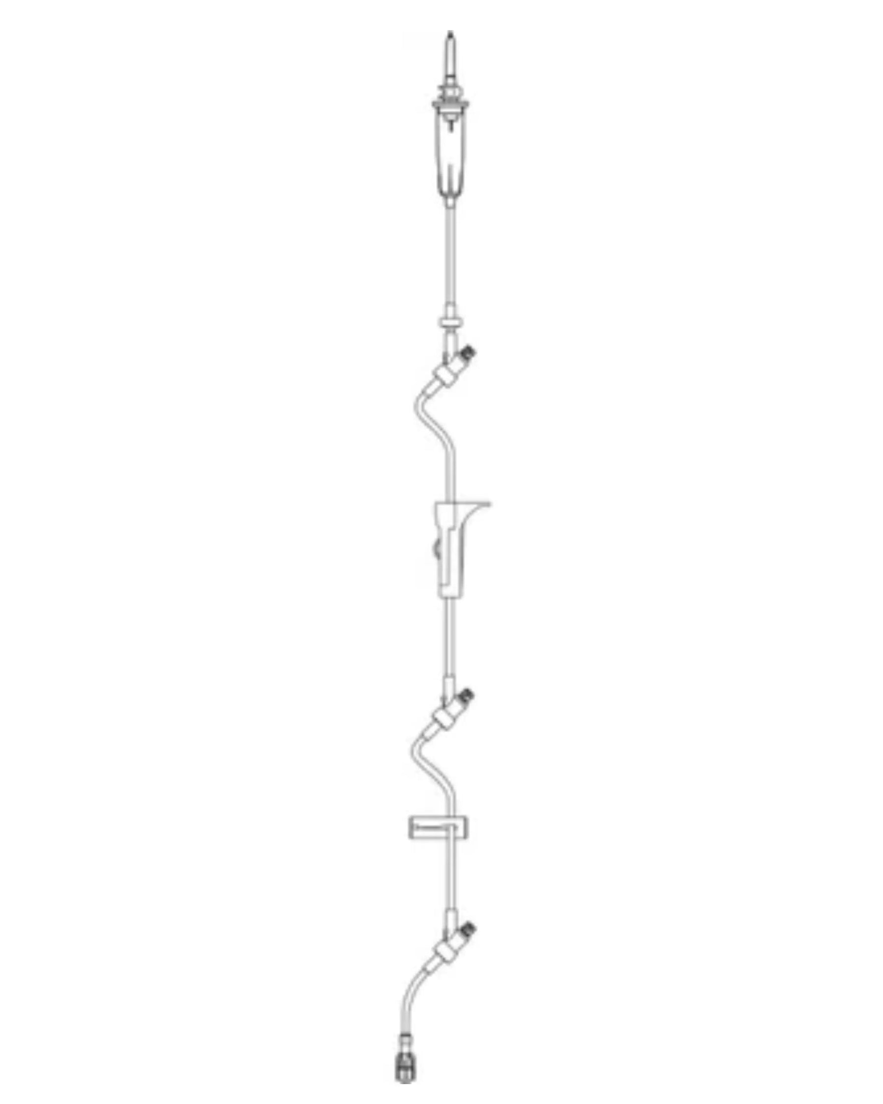 B.Braun IV Administration Set | 88" Tubing | 60 Drops/mL | Universal Spike | Spin-Lock Connector | Backcheck Valve | 3 Caresite Luer  Access Devices | 354206