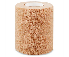 Beige self-adhesive medical wrap bandage roll for wound care and support