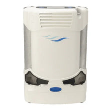 Portable oxygen concentrator with LED display, compact design, white and gray color