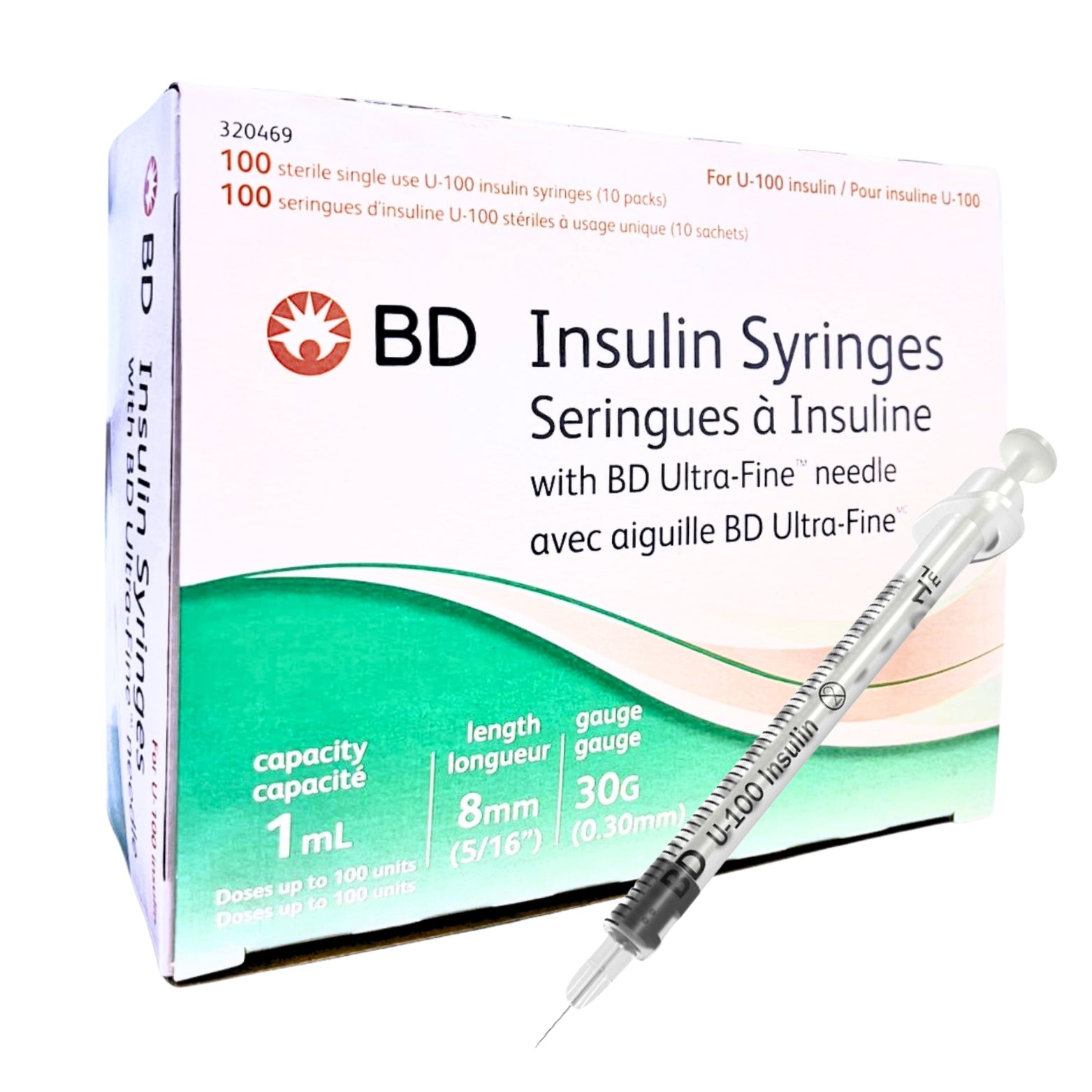 BD Insulin Syringe 1mL | 30G x 8mm – Precision needle for accurate insulin delivery.