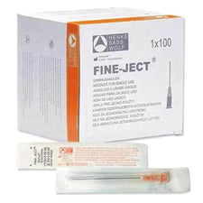 Fine-Ject single use sterile needles box with individually wrapped needle