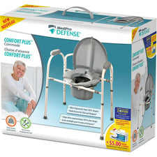 MedPro Defense Comfort Plus commode chair ergonomic bedside toilet packaging