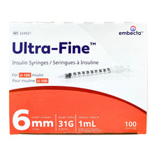 1mL | 31G x 6mm BD / Embecta Ultra-Fine Insulin Syringes | 324921