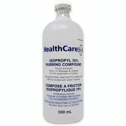 Isopropyl 70% Rubbing Alcohol 500 mL by HealthCare Plus | SCA-500