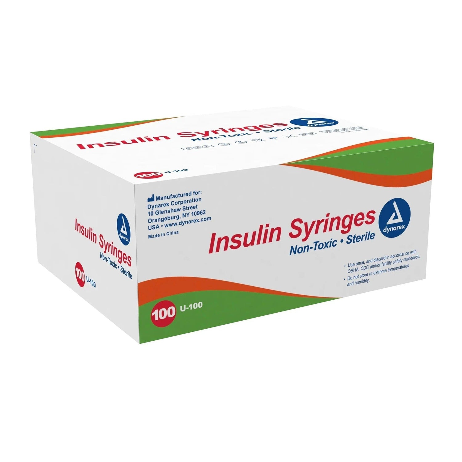 1mL | 27G x 1/2" - Dynarex 6945 Insulin Syringes (100 pcs) 6945