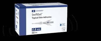 Box of Covidien SwiftSet topical skin adhesive 0.8mL for wound care