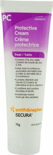 Tube of Smith & Nephew SECURA protective cream for skin care with zinc oxide, 78g