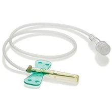 Butterfly winged infusion set with tubing for IV or blood collection use