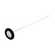 White medical swab stick with black circular handle on white background