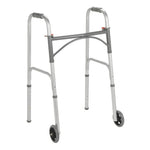 Folding Adult Walker Two Button with 5" Wheels | 10244