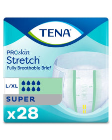 TENA ProSkin Stretch adult briefs L/XL, super absorbency, pack of 28, breathable design