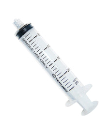 Disposable 25mL medical syringe with measurement markings and luer lock tip