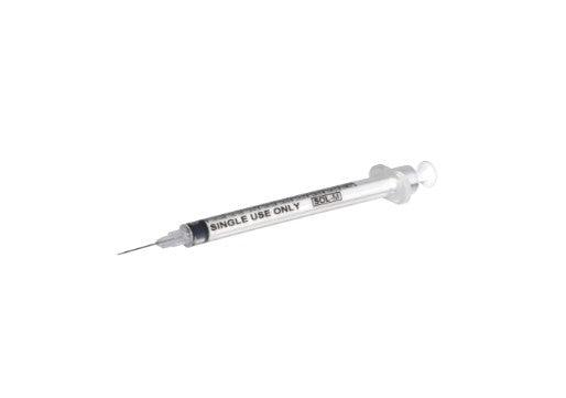 1mL | 27G x 1/2" - SOL-M 181027 TB Safety Syringe with Fixed Needle (100 pcs)