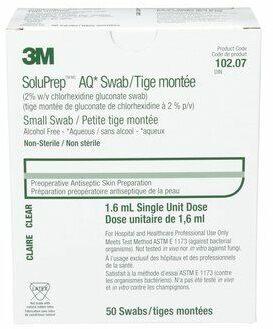 3M SoluPrep Antiseptic Swab 2% Chlorhexidine Gluconate & Alcohol Free | 50/box | 102.07