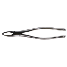 Stainless steel dental extraction forceps with textured grip handles for medical use