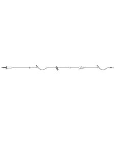Sterile IV infusion set with needle, drip chamber, and tubing for medical use