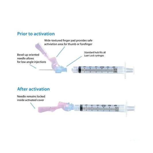 25G x 1" - BD 305761 Eclipse™ Hypodermic Safety Needle Only | Box of 100