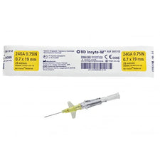 BD Insyte-W 24GA 0.7 x 19 mm IV catheter with sterile packaging for medical use