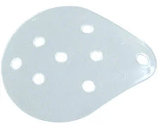 Transparent plastic shower shield with ventilation holes, medical supplies product
