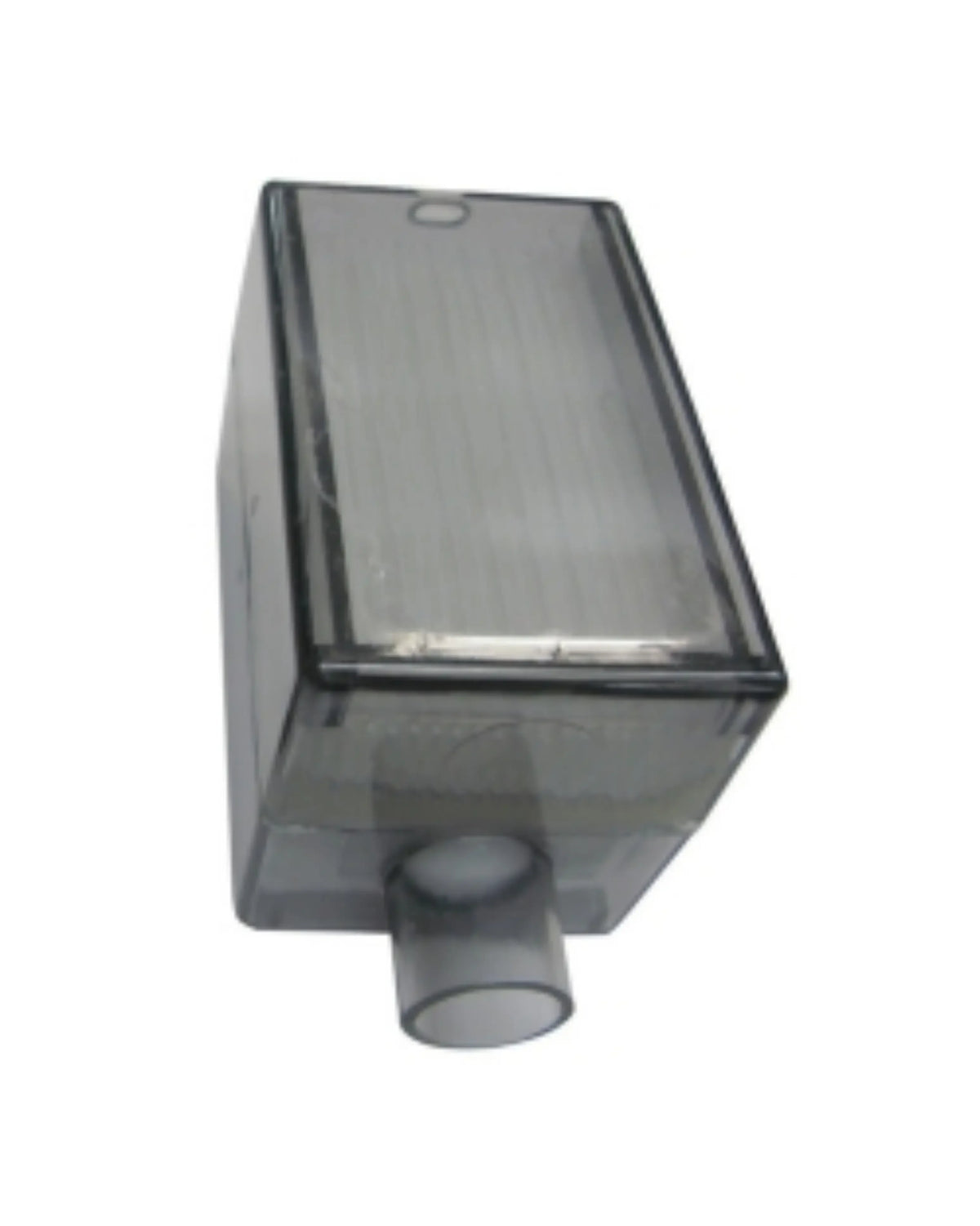 Rectangular medical oxygen filter with transparent housing for respiratory equipment