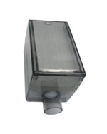 Rectangular medical oxygen filter with transparent housing for respiratory equipment