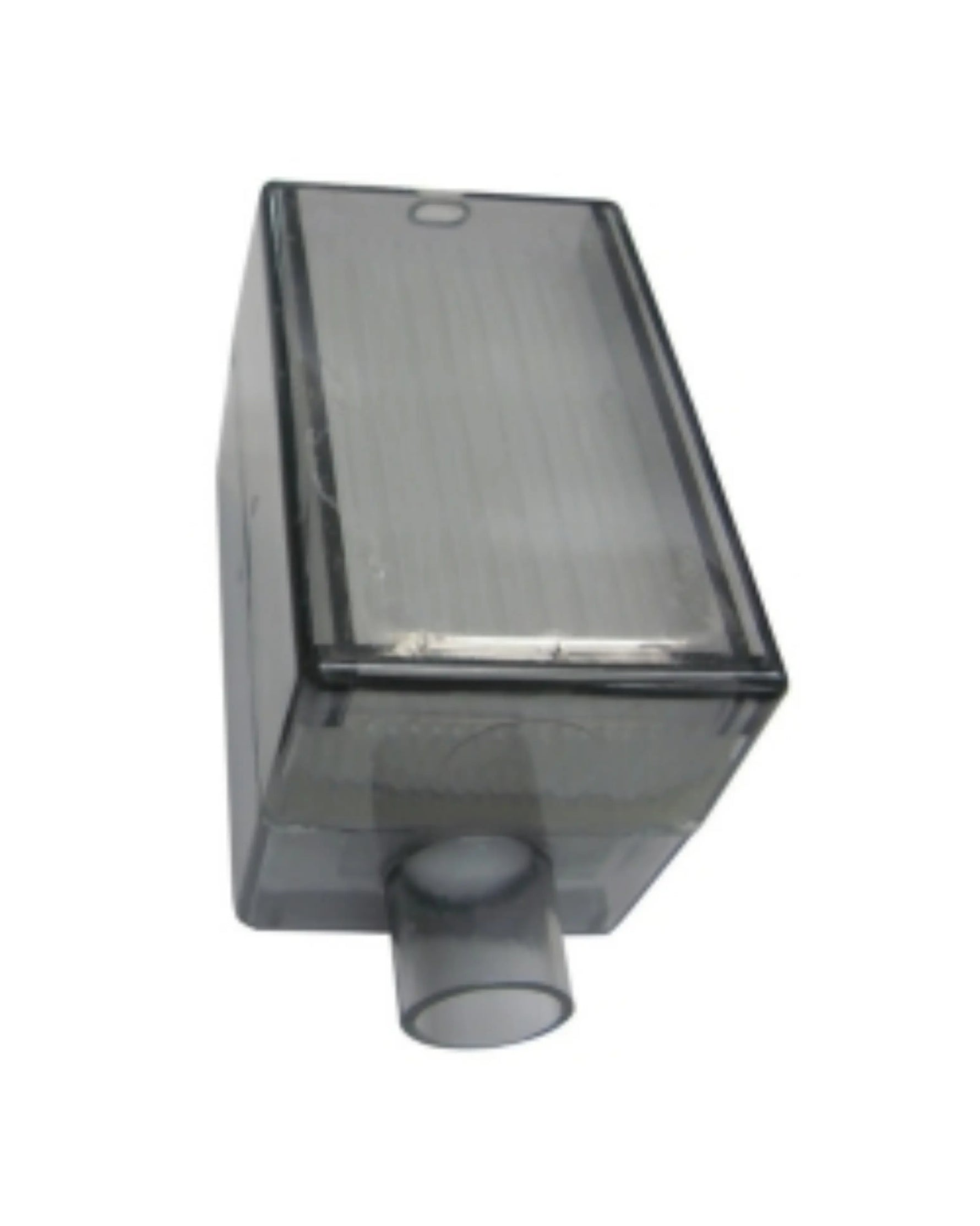 Rectangular medical oxygen filter with transparent housing for respiratory equipment