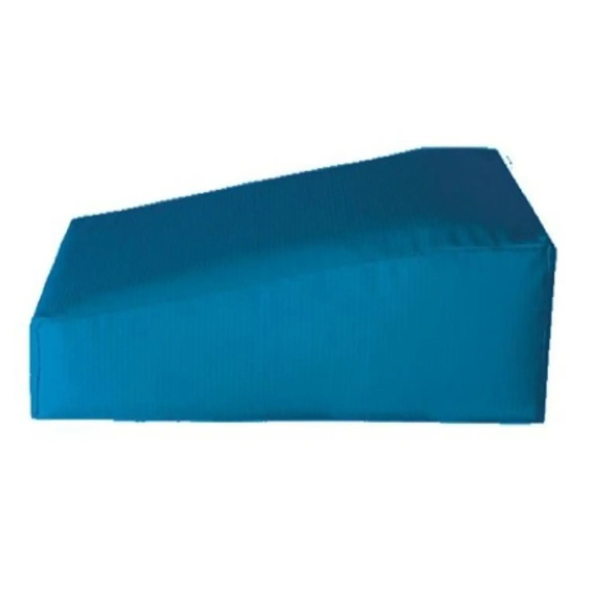 Blue foam wedge pillow for medical support or orthopedic positioning