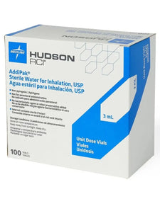 Hudson RCI AddiPak sterile water for inhalation box, 3mL unit dose vials, 100 count