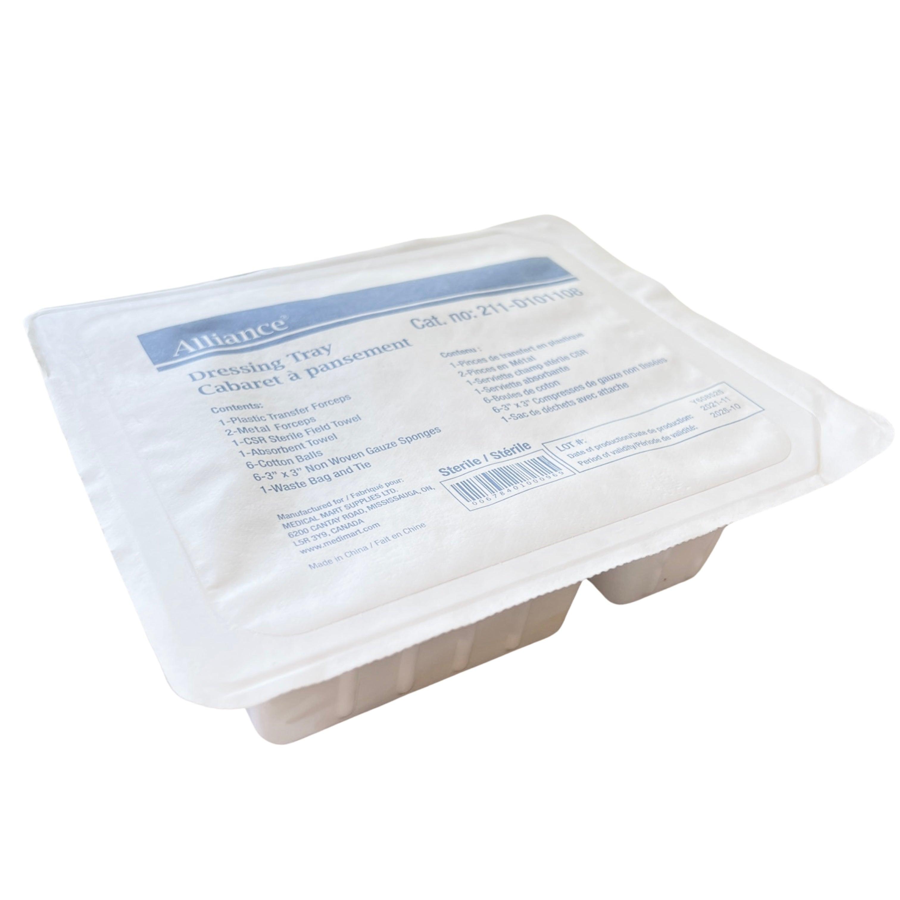 3 Compartment Dressing Tray with Forceps