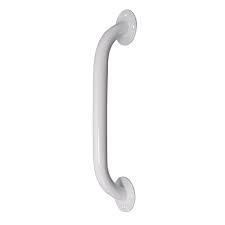 White wall-mounted grab bar for bathroom safety and mobility support