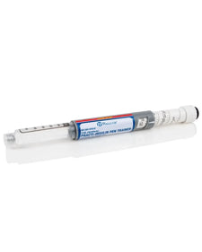 Wallcur Practi-Insulin pen trainer medical device for injection training, clear plastic body