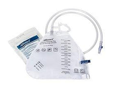 Sterile urinary drainage bag with tubing and Alliance packaging, medical supplies