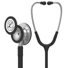 Black and silver dual head stethoscope for medical professionals and home care use