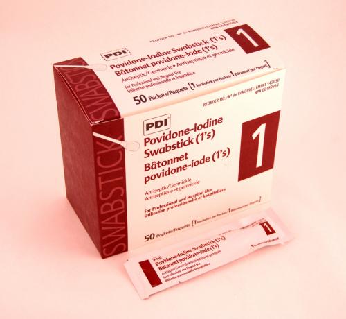 PDI 10% USP Povidone-Iodine Skin Antiseptic Swabstick (50 Packets)