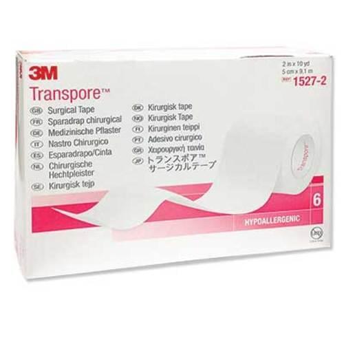 3M 1527-2 Transpore Surgical Tape 5 cm x 9.1 m - (6/Box)