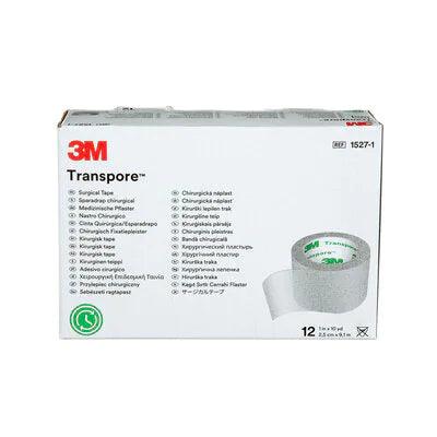 3M Transpore Surgical Tape 2.5 cm x 9.1 m - 1527-1 (12/Box)