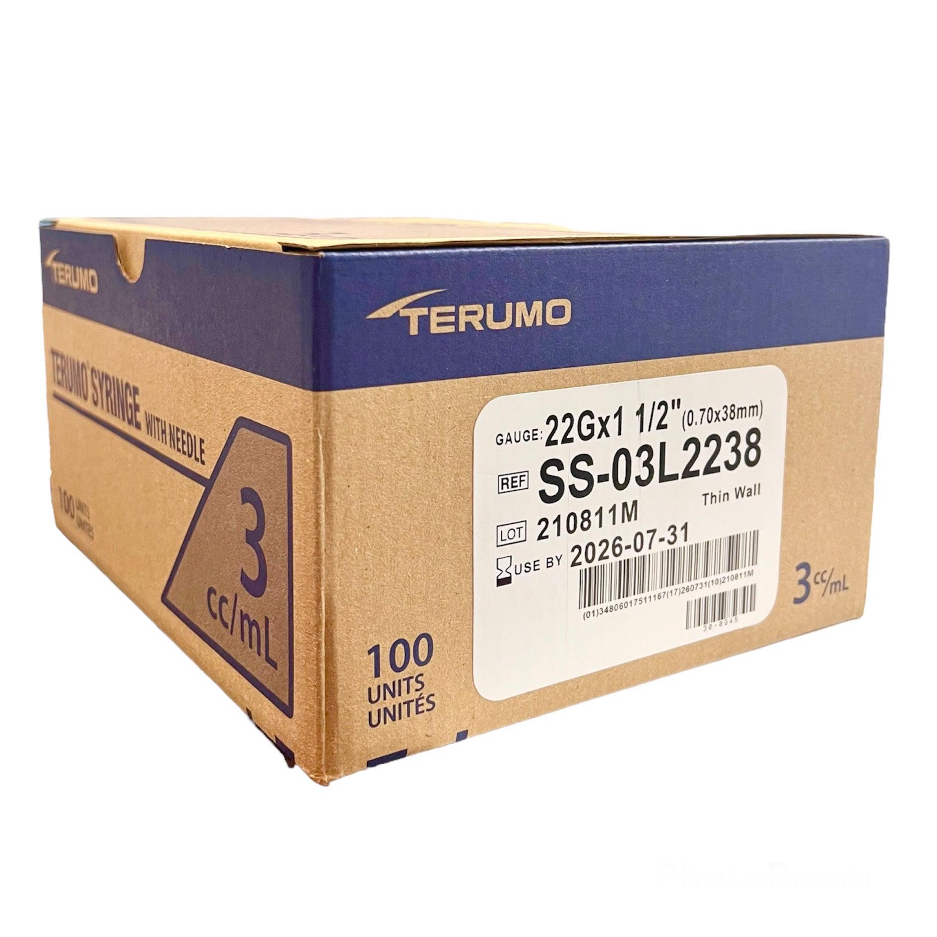 3mL | 22G x 1 1/2" - Terumo SS-03L2238 Syringe & Needle Combination | 100 per Box