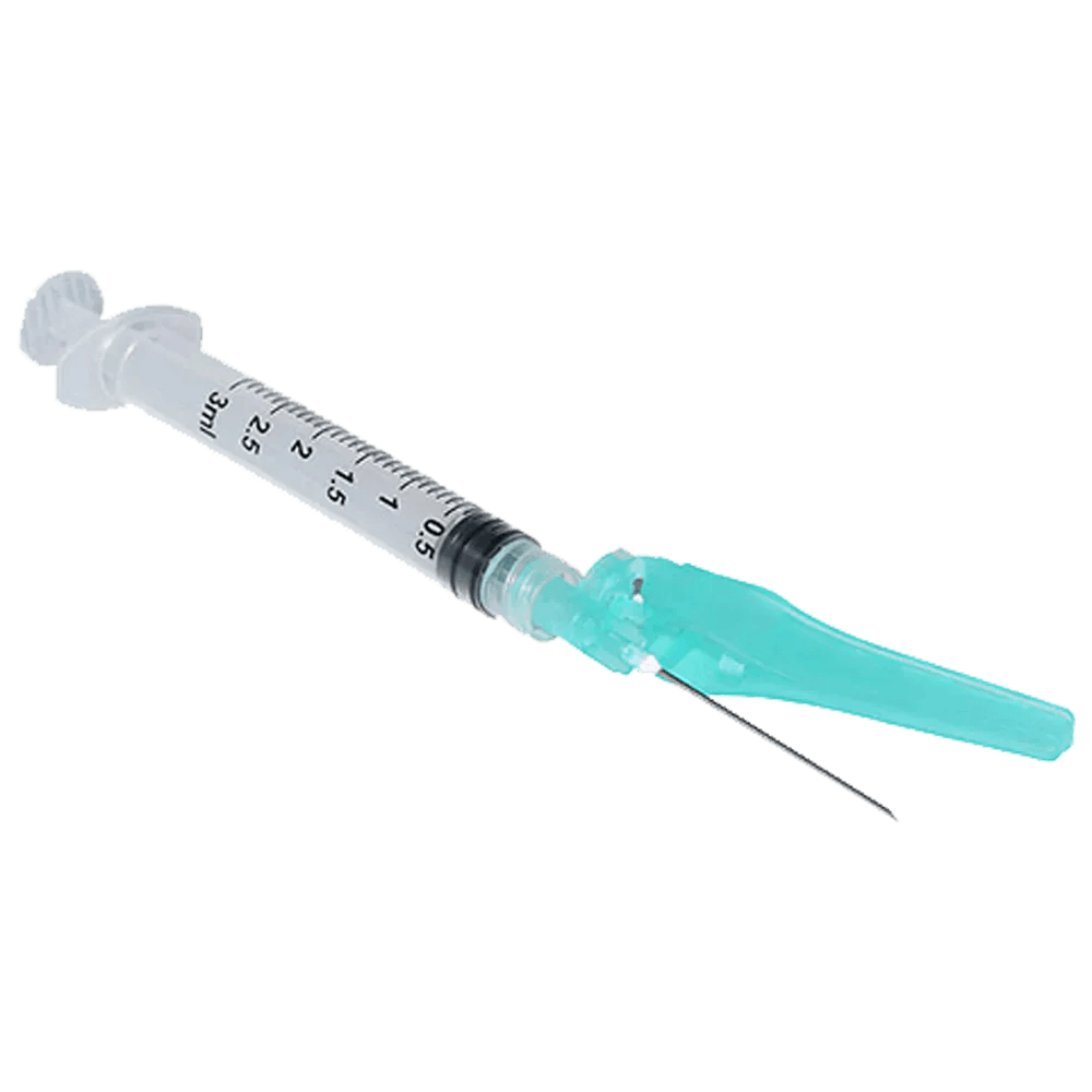 3mL | 23G x 1" - SOL-CARE 32310SN Luer Lock Syringe w/ Safety Needle (50 pcs)