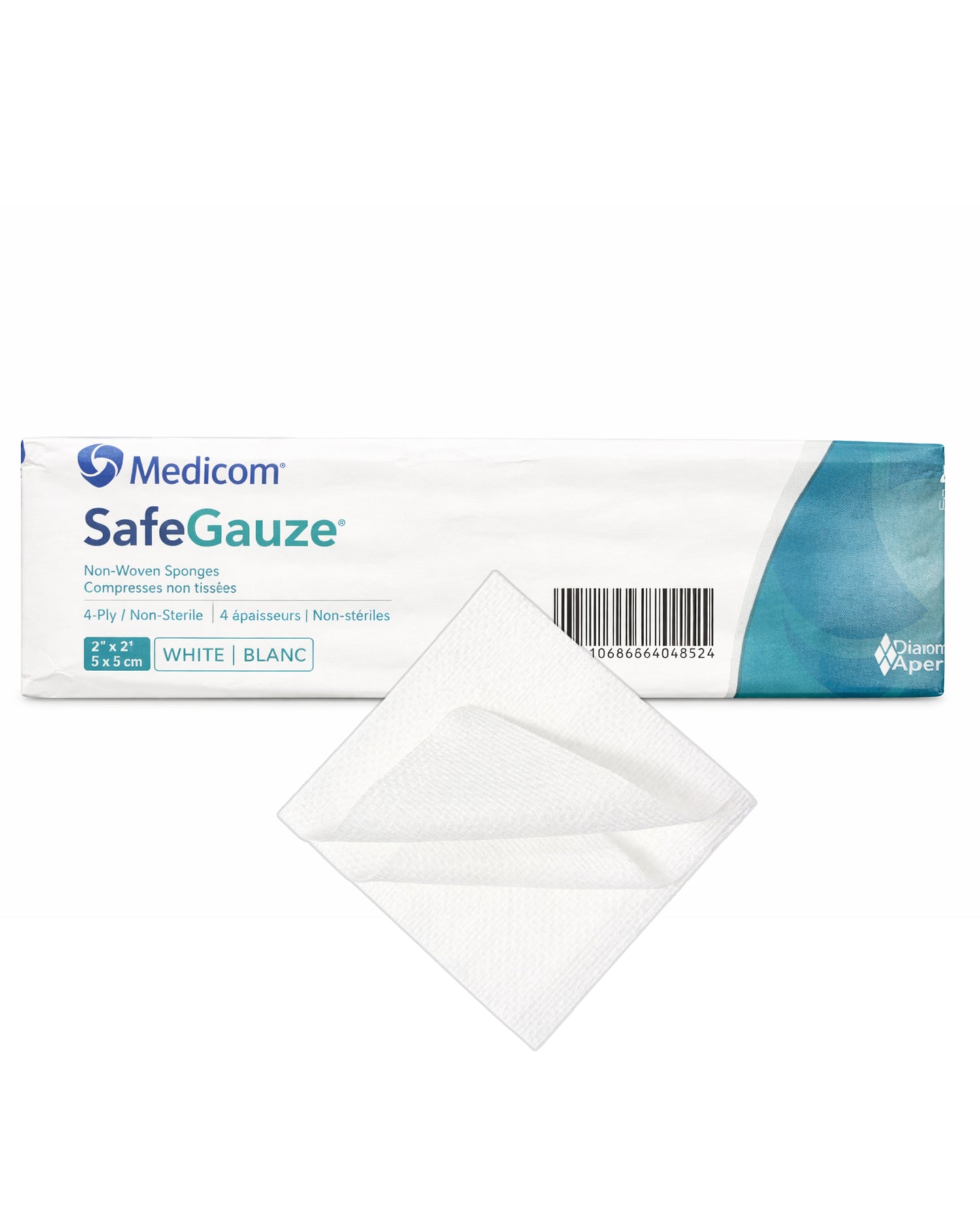 2" x 2" Medicom Non-Woven Gauze Sponges 4 Ply Non-Sterile | 4522